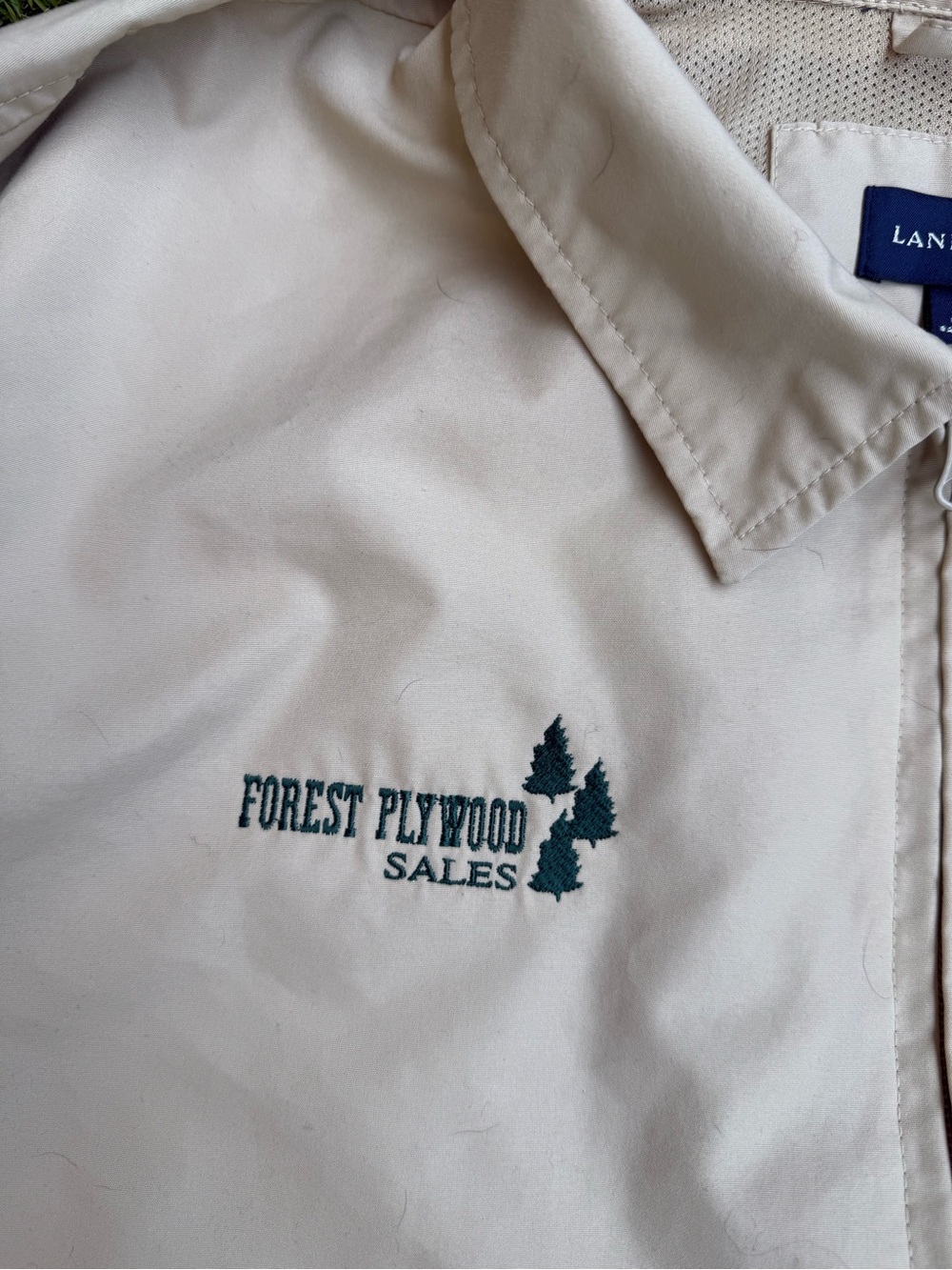 Land's End Cream Zip-Front Jacket with Small Embroidered Logo - Size XL - Picture 2 of 6